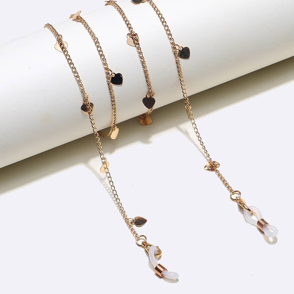 

Heart Charm Glasses Chain, Gold