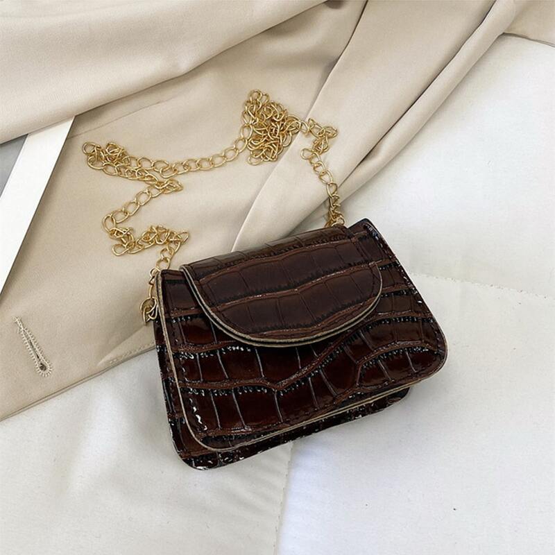 

Mini Croc Embossed Crossbody Bag, Coffee brown