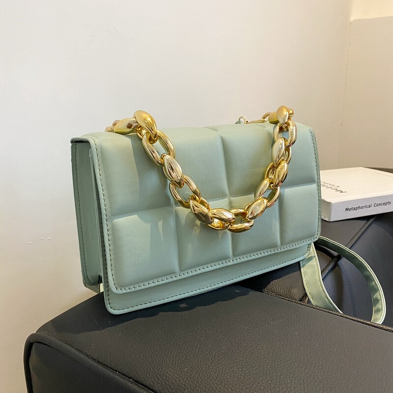 

Chain Satchel Bag, Green
