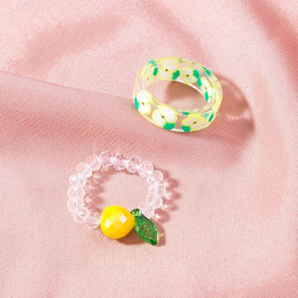 

2pcs Resin Ring, Multicolor