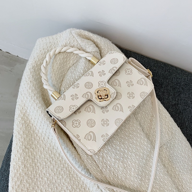 

All Over Print Flap Satchel Bag, White