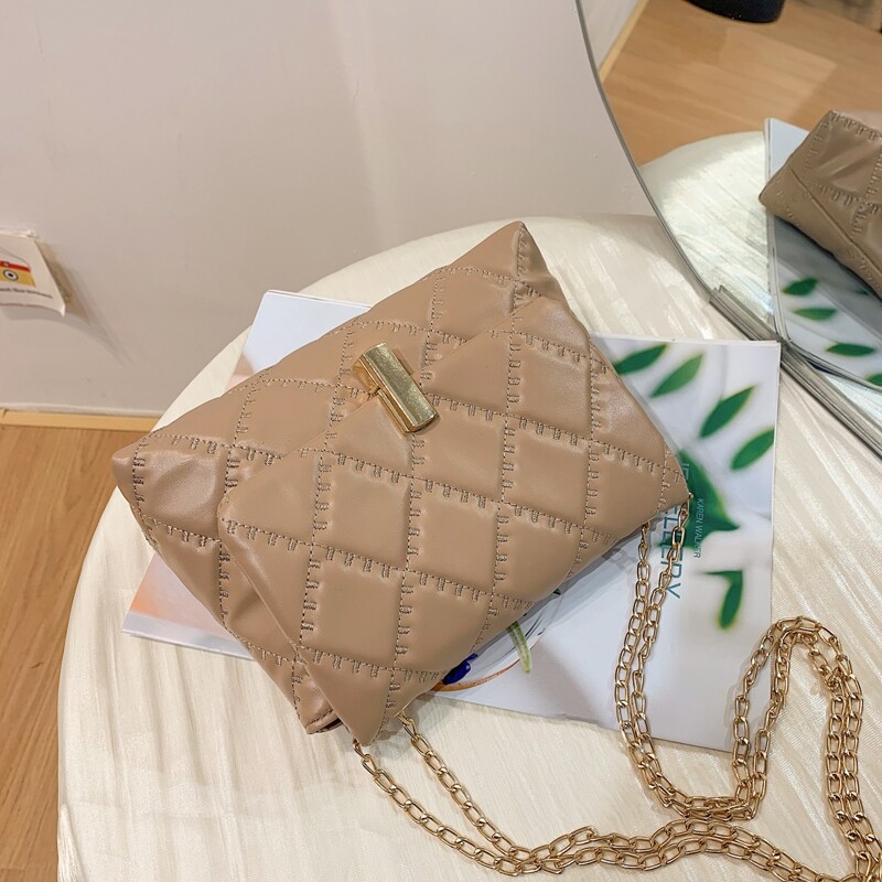 

Quilted Flap Shoulder Bag, Khaki