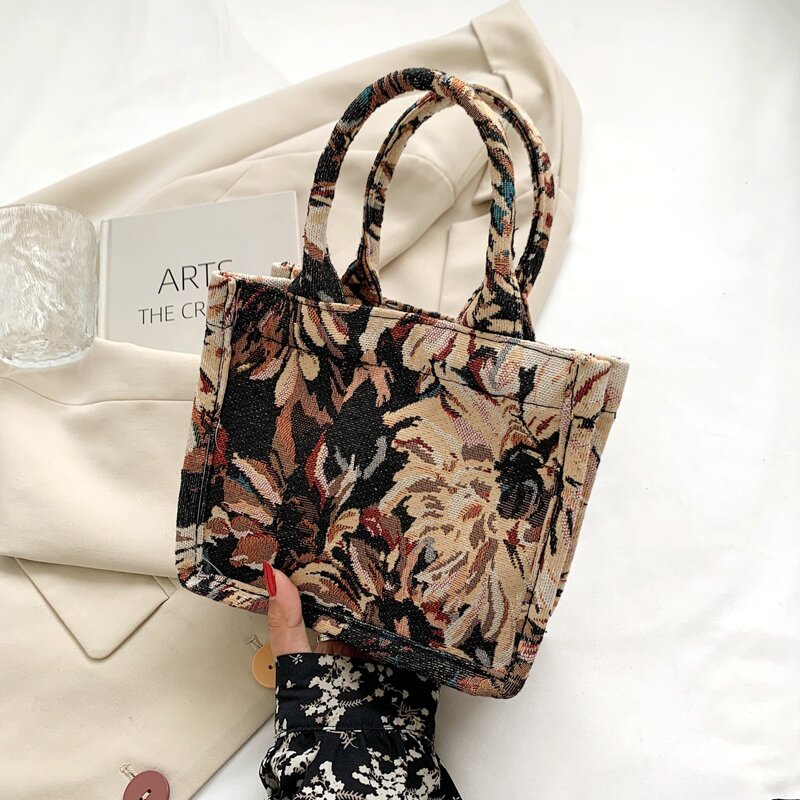 

Flower Graphic Satchel Bag, Multicolor