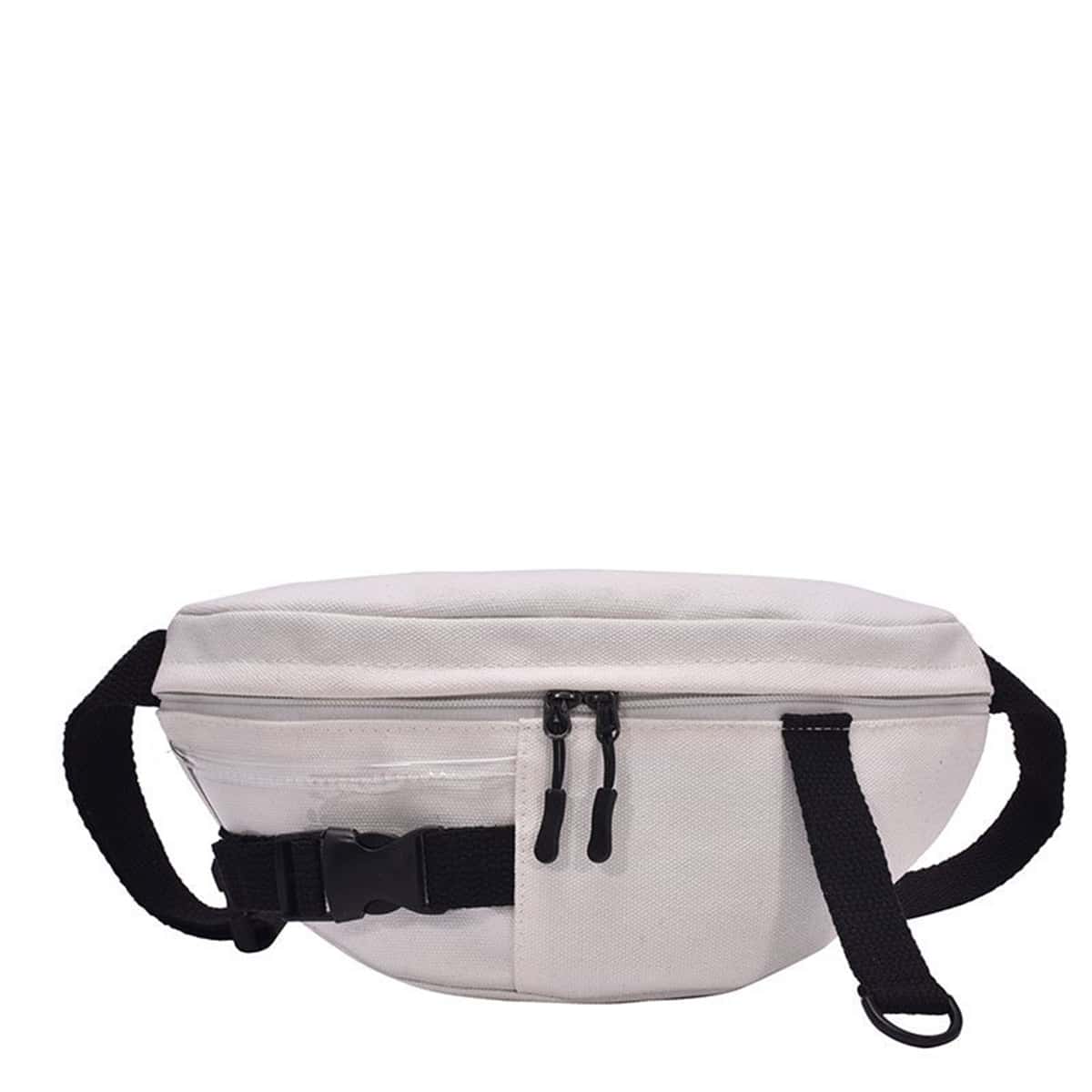 

Zip Front Fanny Pack, White