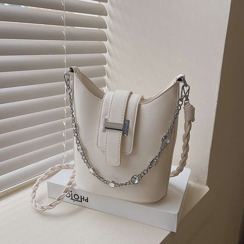

Braided Strap Crossbody Bag, White
