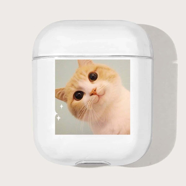 

Cat Print Case For Airpods, Clear