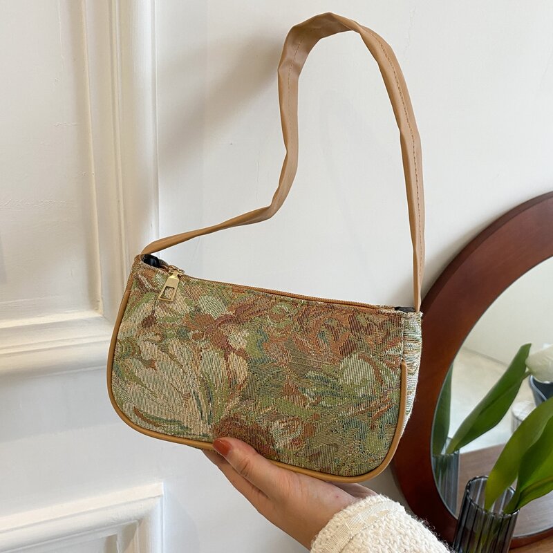 

Flower Graphic Shoulder Bag, Brown