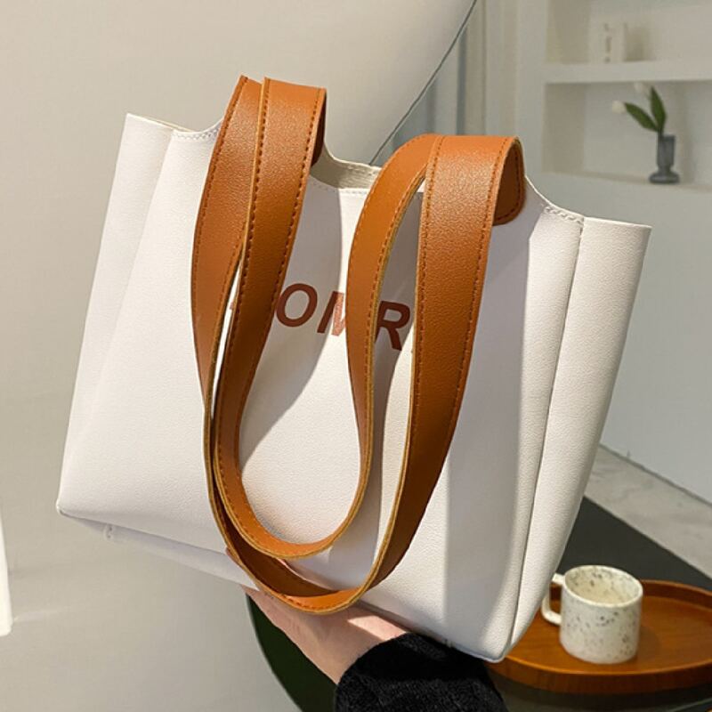 Two Tone Tote Bag, Beige