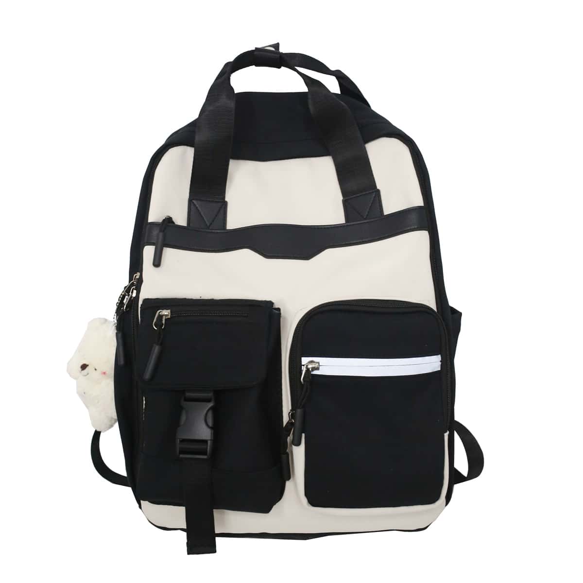 

Two Tone Pocket Front Backpack, Black