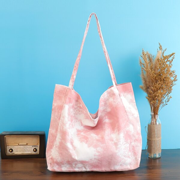 

Tie Dye Pattern Shoulder Tote Bag, Multicolor