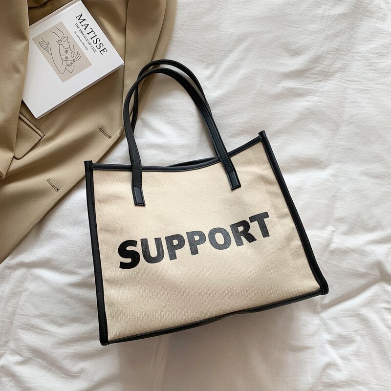 

Letter Graphic Tote Bag, Apricot