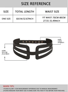 幾何束腰帶 - 黑色 - 查看 4