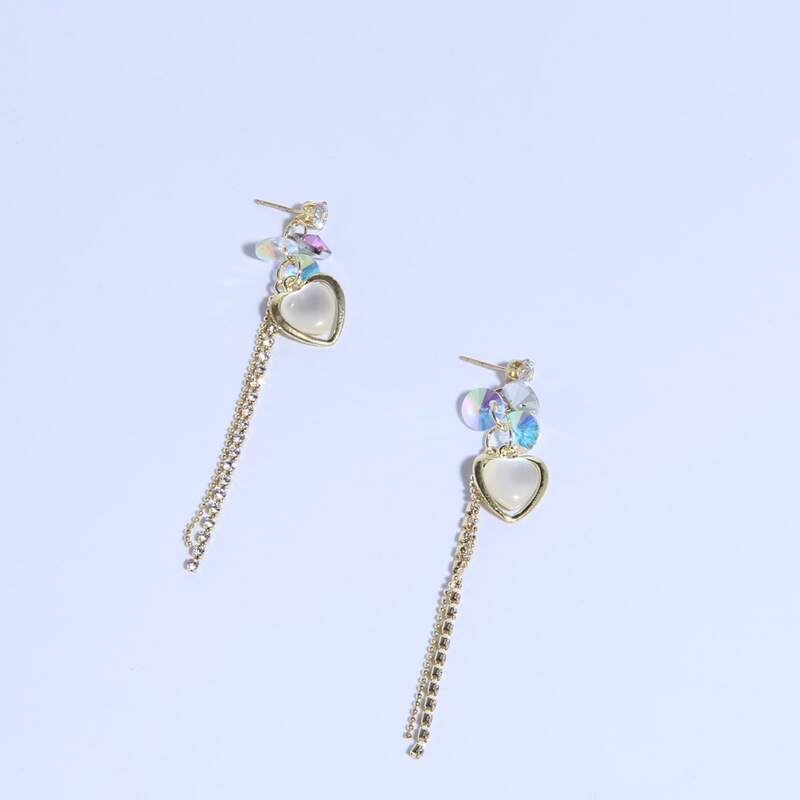 

Heart Drop Earrings, Multicolor