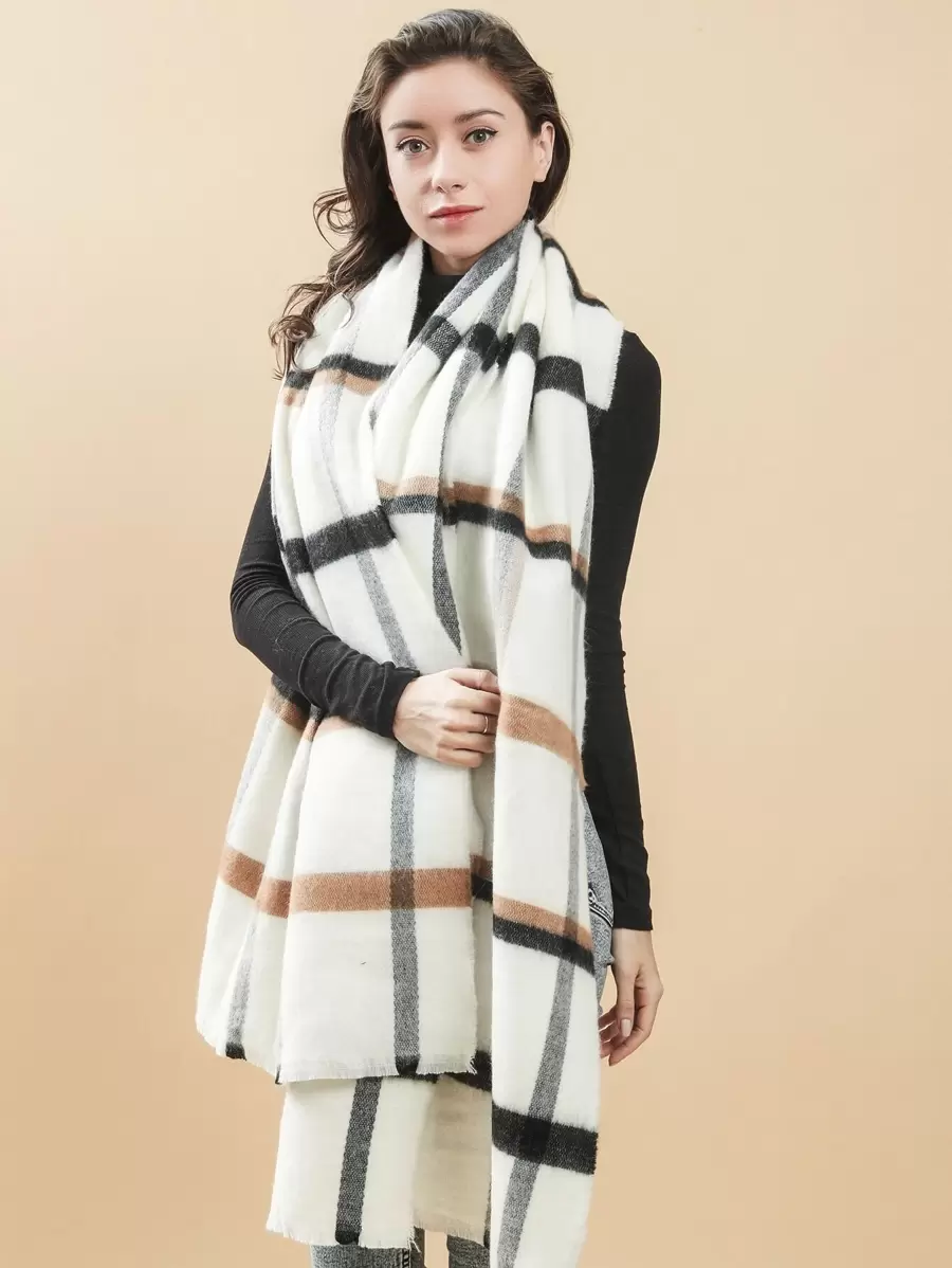 Khăn quàng cổ in kẻ sọc - Nhiều màu - Xem 1