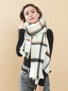 Khăn quàng cổ in kẻ sọc - Nhiều màu - Xem 2