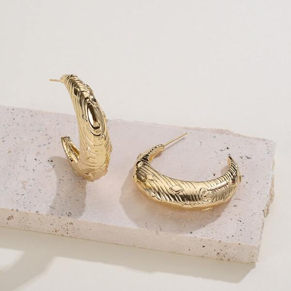

Серьги 14K позолоченный с луной, Золотистый