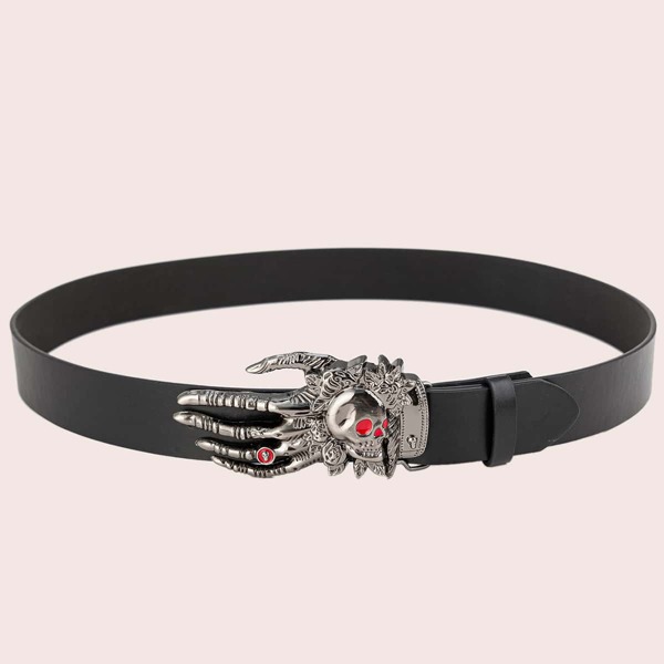 

Men Halloween Hand Decor Belt With Hole Punch, Black