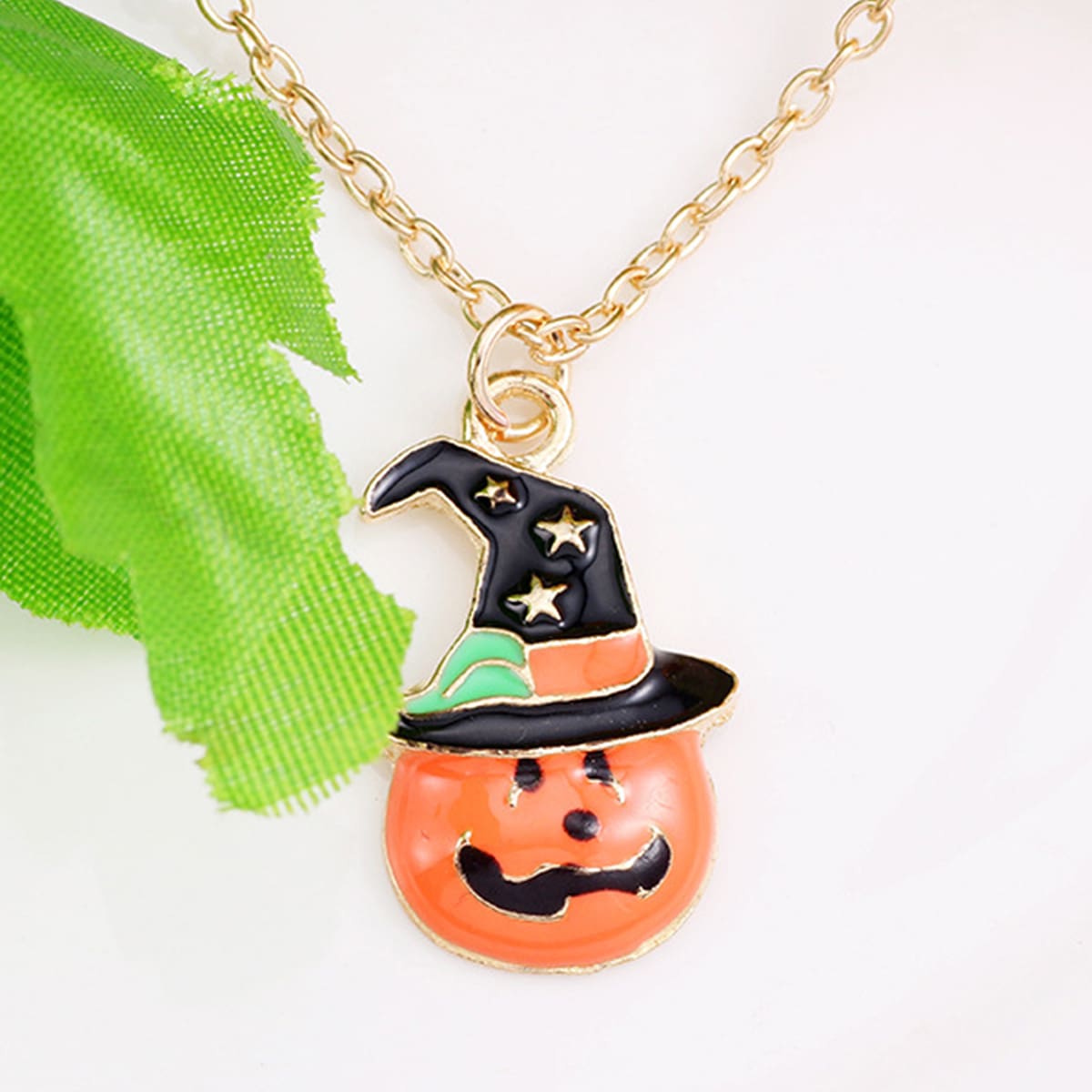 

Halloween Pumpkin Chain Necklace, Orange