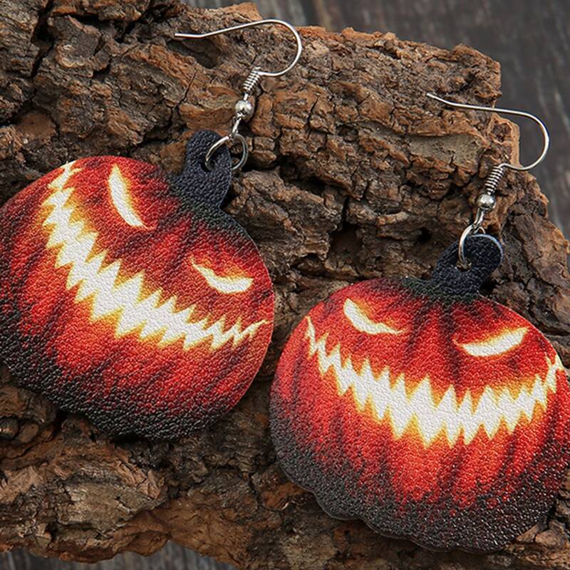 

Halloween Pumpkin Drop Earrings, Orange