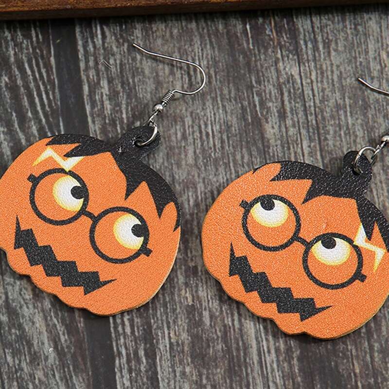 

Halloween Pumpkin Drop Earrings, Orange