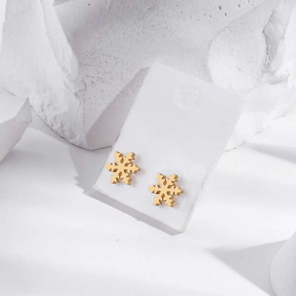 

Серьги-гвоздики 18K Позолоченный снежинка, Золотистый