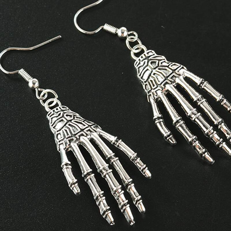 

Skeleton Drop Earrings, Silver