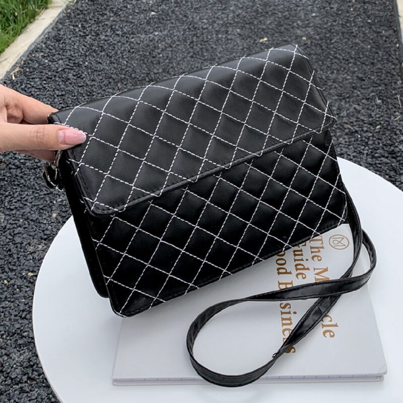 

Quilted Flap Crossbody Bag, Black