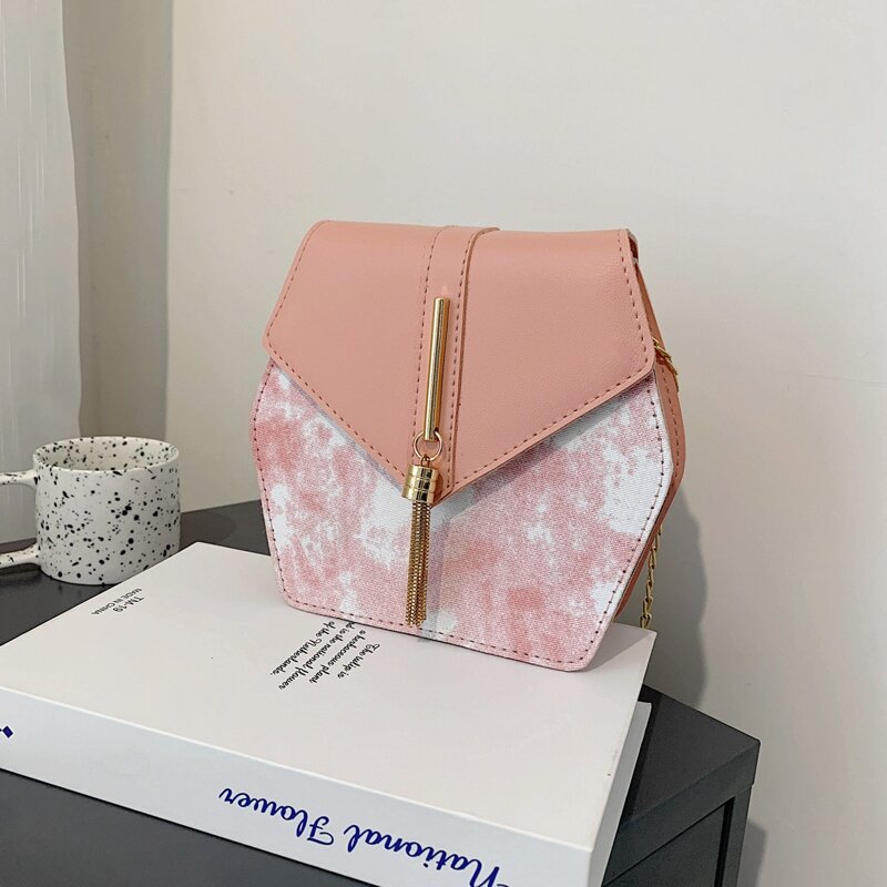 

Tie Dye Flap Crossbody Bag, Pink