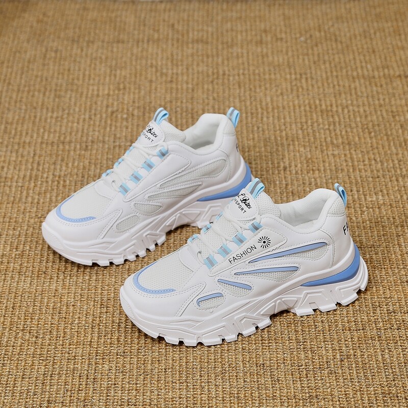 

Lace Up Front Mesh Panel Sneakers, White