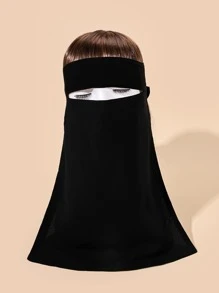 1pc Soft Abaya Accessories Skin-Friendly Solid Color Chiffon Veil For Face Women Hijab