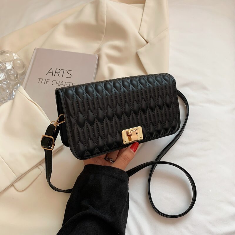 

Quilted Flap Crossbody Bag, Black