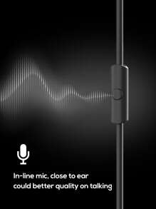 CLUBLU 3.5mm Plug  Wired In-Ear Headphones With Microphone Can Be Controlled By Wire - Black - View 6