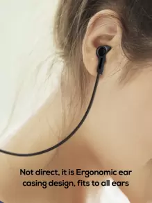 CLUBLU 3.5mm Plug  Wired In-Ear Headphones With Microphone Can Be Controlled By Wire - Black - View 3