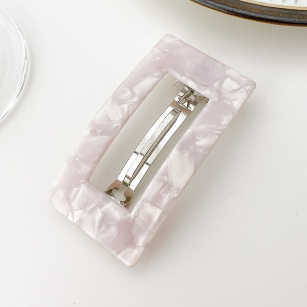

Geometric Decor Hair Clip, White