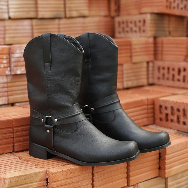 

Ring Decor Western Boots, Black