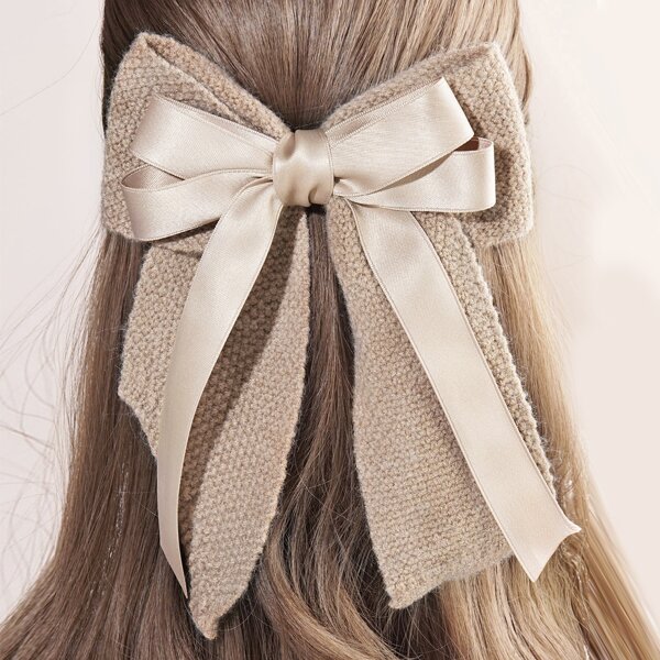 

Bow Decor Hair Clip, Khaki