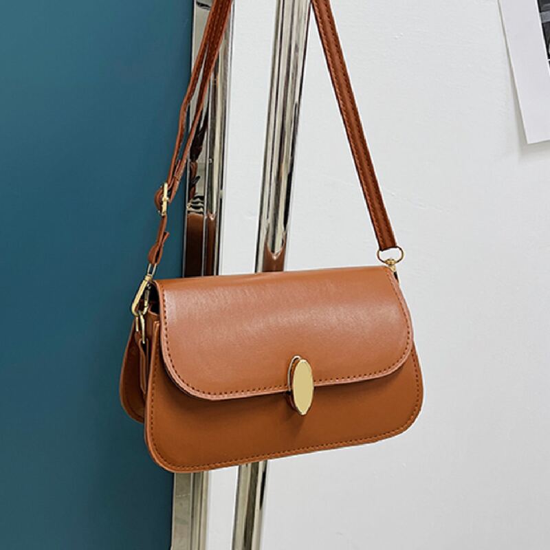 

Minimalist Flap Shoulder Bag, Brown