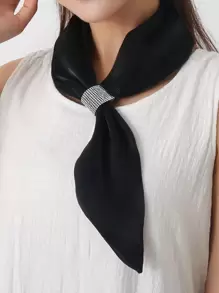 1 chiếc khăn quàng cổ trang trí bằng kim cương giả lý tưởng để đi chơi và tôn lên vẻ ngoài của bạn Khăn Bandana thanh lịch, dây buộc tóc, băng đô Lý tưởng để trang điểm cho vẻ ngoài của bạn - màu đen - Xem 2