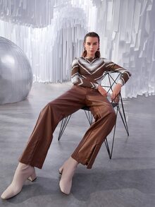 SHEIN Unity 鋸齒形印花合身T恤