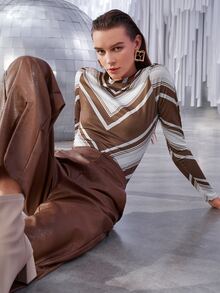 SHEIN Unity 鋸齒形印花合身T恤