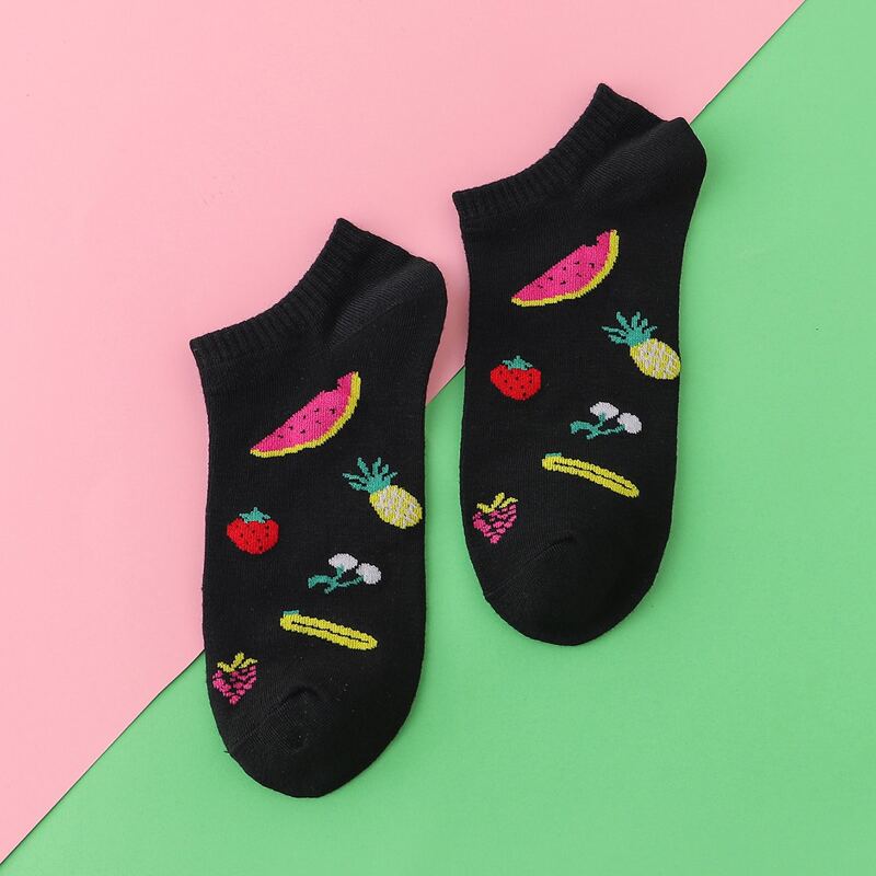 

Fruit Print Ankle Socks, Multicolor