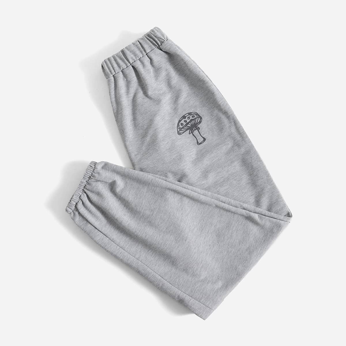 

Mushroom Graphic Sweatpants, Light grey