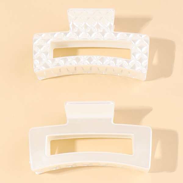 

2pcs Solid Hair Claw, White