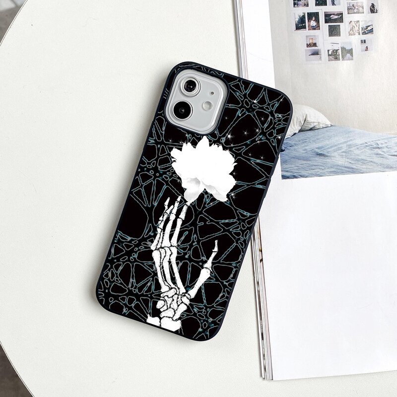 

Skeleton Pattern Phone Case, Black and white
