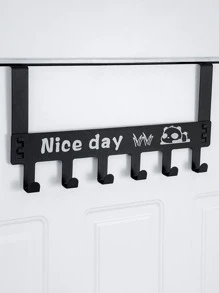 Móc treo tường đồ họa khẩu hiệu 1pc - màu đen - Xem 2