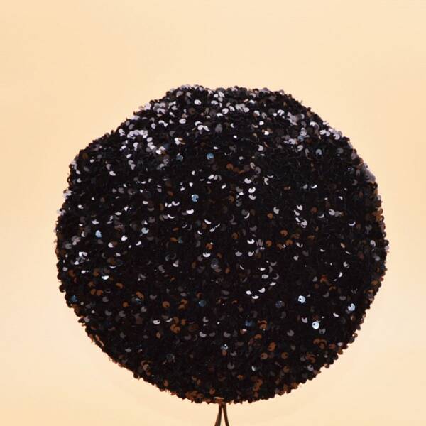 

Sequin Decor Beret, Black