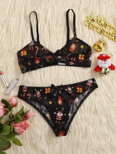 Set lingerie Natale maglia