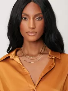 MOTF PREMIUM Collar a capas minimalista - Amarillo Oro - Ver 2