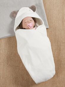 Ear Design Baby Swaddling Blanket - White - View 1