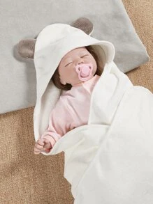 Ear Design Baby Swaddling Blanket - White - View 4